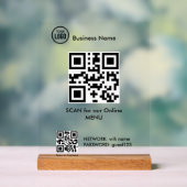 レストラン・カフェメニュー用QRコード アクリルサイン (ニュートラル)