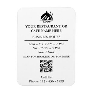 レストラン カフェ QR 連絡先 営業時間 マグネット