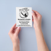 レストラン&キャリーマンガデザインフライヤー チラシ (手)