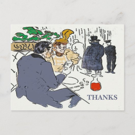 レストラン シーン サンクス ポストカード (正面)