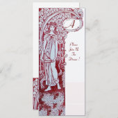 レストラン メニュー モノグラム ,ディナー, ブランシュ 招待状 (正面/裏面)