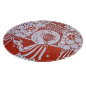 レストラン メニュー モノグラム 赤白 ディナー、ブランチ カッティングボード (角)