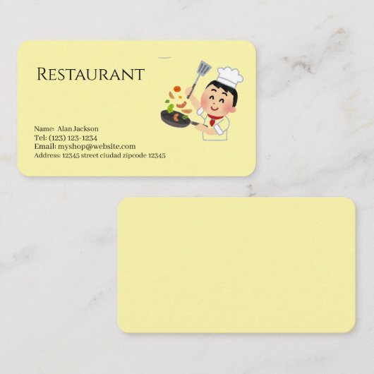 レストラン 名刺 (正面/裏面)