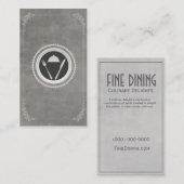 レストラン、食料調達しているシェフのためのナイフ及びフォークのロゴ 名刺 (正面/裏面)
