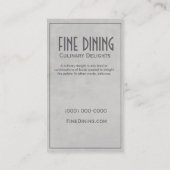 レストラン、食料調達しているシェフのためのナイフ及びフォークのロゴ 名刺 (裏面)