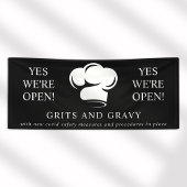 レストラン 黒 白 料理人 帽子 ビジネス 横断幕