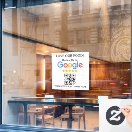レストラン Google レビュー QRコード ウィンドウサイン (カフェ窓)