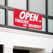 レストランOPEN forテイクアウト配信サインバナー 横断幕 (ビルの外側)