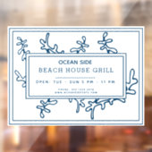 レストラ航海のン、リテールまたはビーチハウスレンタル ウィンドウサイン (シート2)