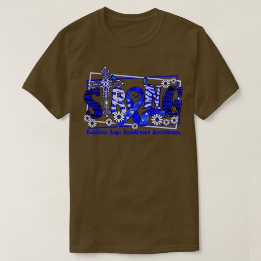 レストレスレッグ症候群認識度クロスリボンStro Tシャツ (デザイン正面)