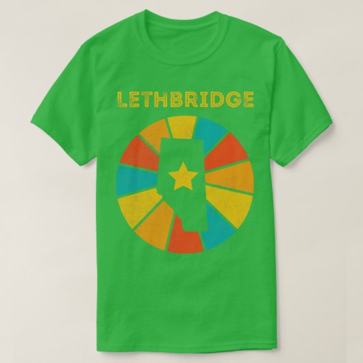 レスブリッジアルバータカナダヴィンテージ動揺してスーヴ Tシャツ (デザイン正面)