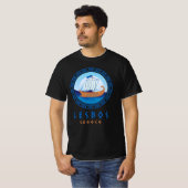 レスボス島、ギリシャ 古代ギリシャ船の男性用Tシャツ Tシャツ (正面フル)