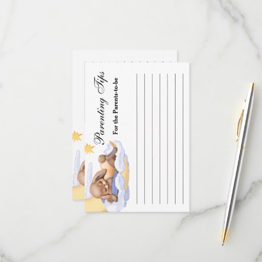 レスポンスカードベビーシャワー。 出欠カード (正面/裏面インサイチュ)