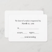 レスポンスカード冬ホワイト結婚式No. 1 出欠カード (正面/裏面)