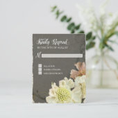 レスポンスカー結婚ドのパテモダンリーフローラアート 出欠カード (スタンド正面)