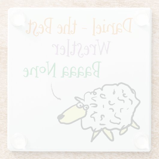 レスラーデザインガラスのコースター用の羊 ガラスコースター (裏面)