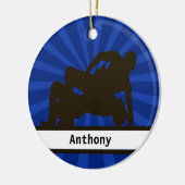 レスラーパーソナライズされたクリスマスの飾り セラミックオーナメント (左)