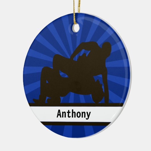 レスラーパーソナライズされたクリスマスの飾り セラミックオーナメント (左)