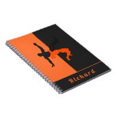 レスラーレスリングシルエット名前をカスタムする ノートブック (右側)