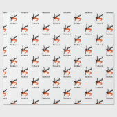 レスラーレスリングシルエット名前をカスタムする ラッピングペーパー (フラット)