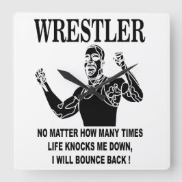 レスラー感動的レスリング スクエア壁時計