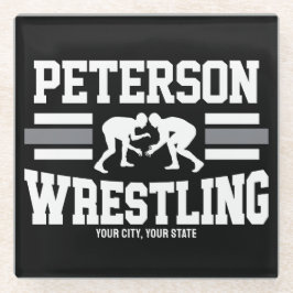 レスラーADD NAMEスクールアスリートレスリングチーム ガラスコースター