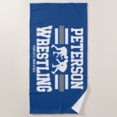 レスラーADD NAMEスクールアスリートレスリングチーム ビーチタオル (正面)