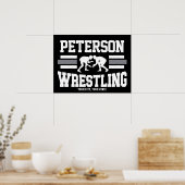 レスラーADD NAMEスクールアスリートレスリングチーム ポスター (キッチン)