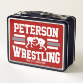 レスラーADD NAMEスクールアスリートレスリングチーム メタルランチボックス (裏面)