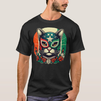 レスラーLuchadorネコレスリングキャットマスク Tシャツ