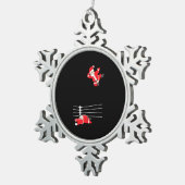 レスリングおもしろいクリスマスサンタホリデークリスマス スノーフレークピューターオーナメント (右)