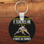 レスリングが私を限界まで押し上げ教える キーホルダー (正面)