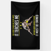 レスリングが私を限界まで押し上げ教える 横断幕 (縦)