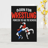 レスリングのために生まれた 面白い高校生レスラー カード (黄色い花)