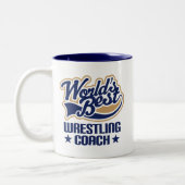 レスリングのコーチのギフト ツートーンマグカップ (左)
