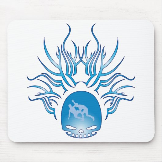 レスリングのスカル マウスパッド (正面)