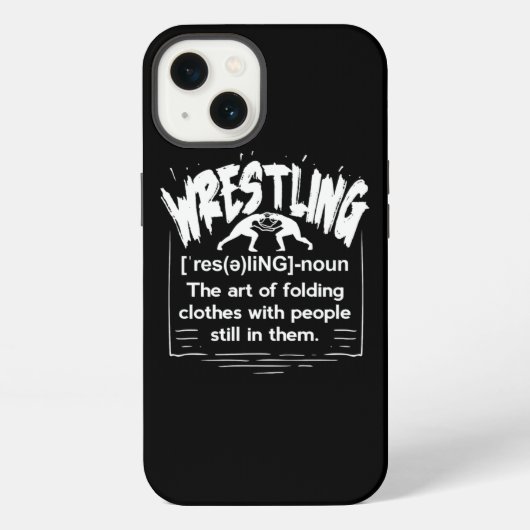 レスリングのユーモラスな定義レスラー iPhoneケース (裏面)