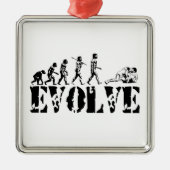 レスリングのレスリング選手の取り組むスポーツの進化の芸術 メタルオーナメント (正面)