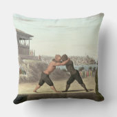 レスリングの試合、コンスタンチノープル(w/c紙で) クッション (裏面)