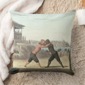 レスリングの試合、コンスタンチノープル(w/c紙で) クッション (ブランケット)