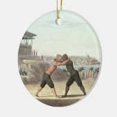 レスリングの試合、コンスタンチノープル(w/c紙で) セラミックオーナメント (左)