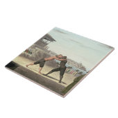 レスリングの試合、コンスタンチノープル(w/c紙で) タイル (側面)