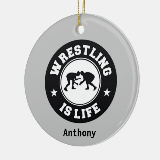 レスリングは人生のクリスマス セラミックオーナメント (左)