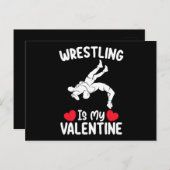レスリングは私のバレンタインデースポーツ ポストカード (正面/裏面)