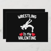 レスリングは私のバレンタインデースポーツ 招待状 (正面/裏面)