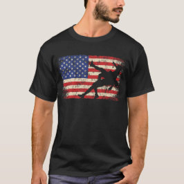 レスリングアメリカ国旗のアメリカレスリング Tシャツ