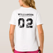 レスリングカスタムチームクラブスクール名番号 Tシャツ (裏面)