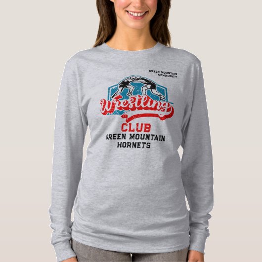 レスリングカスタムチームクラブスクール名番号 Tシャツ (正面)