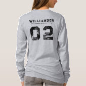 レスリングカスタムチームクラブスクール名番号 Tシャツ (裏面)