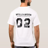 レスリングカスタムチームクラブスクール名番号 Tシャツ (裏面)